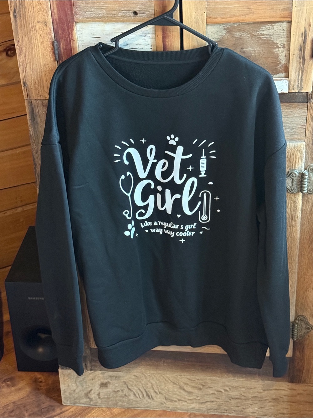 Vet Girl Black Graphic Sweatshirt